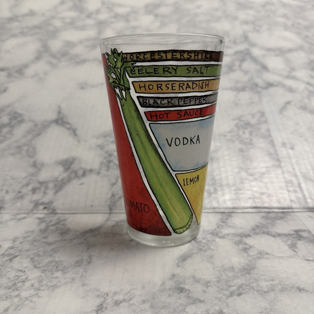 Uncommon Goods Bloody Mary Recipe Glasses Cocktail Tumblers Vodka Barware 14oz